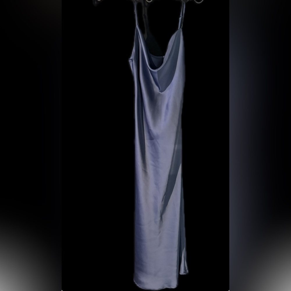 Blue silk dress